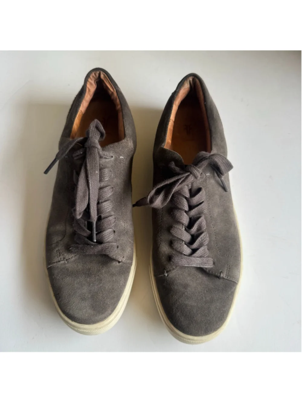 Frye Ivy Low Gray Suede Leather Lace Up Sneakers Women’s 8.5M Casual Shoes